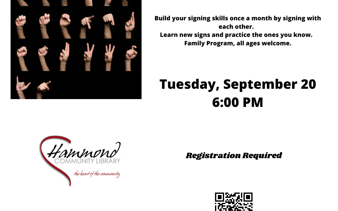 Sign Language Builder, September 20 at 6:00 PM
